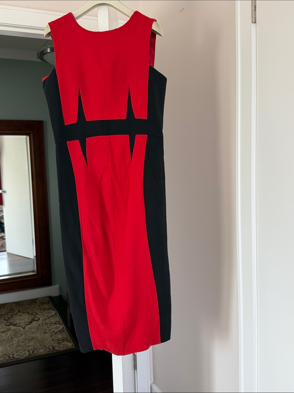 Sportmax Red and Black Colorblock Sleeveless body cone Dress size 12 ( vintage)